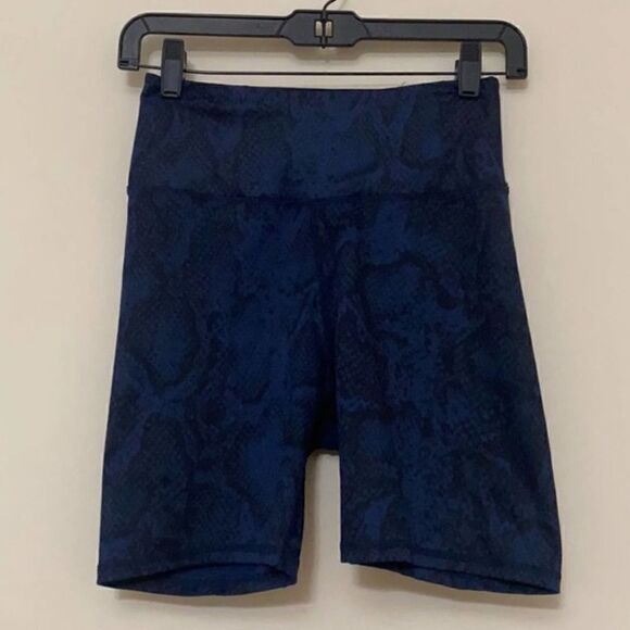 Snake print Navy Black‎ Biker Spandex Gym workout Shorts small - Picture 6 of 9